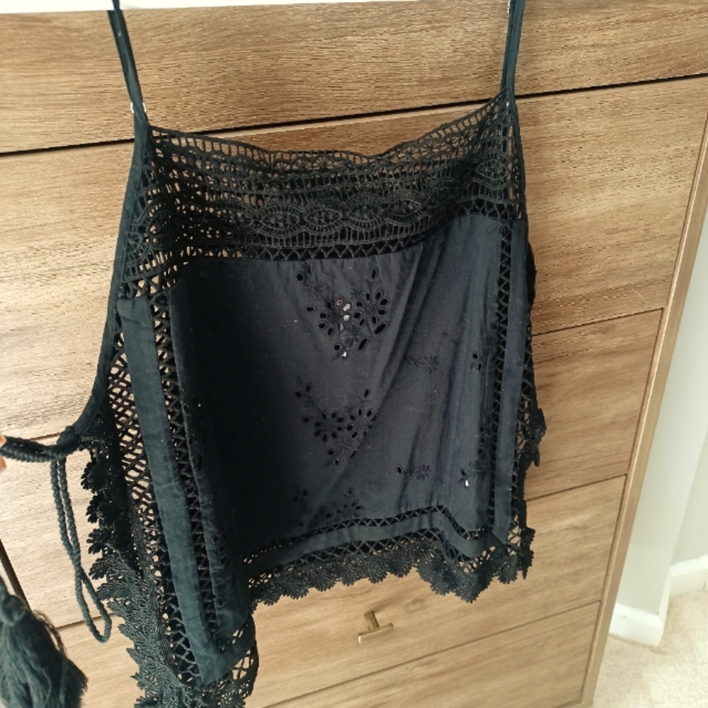 Free People flowy crochet tank